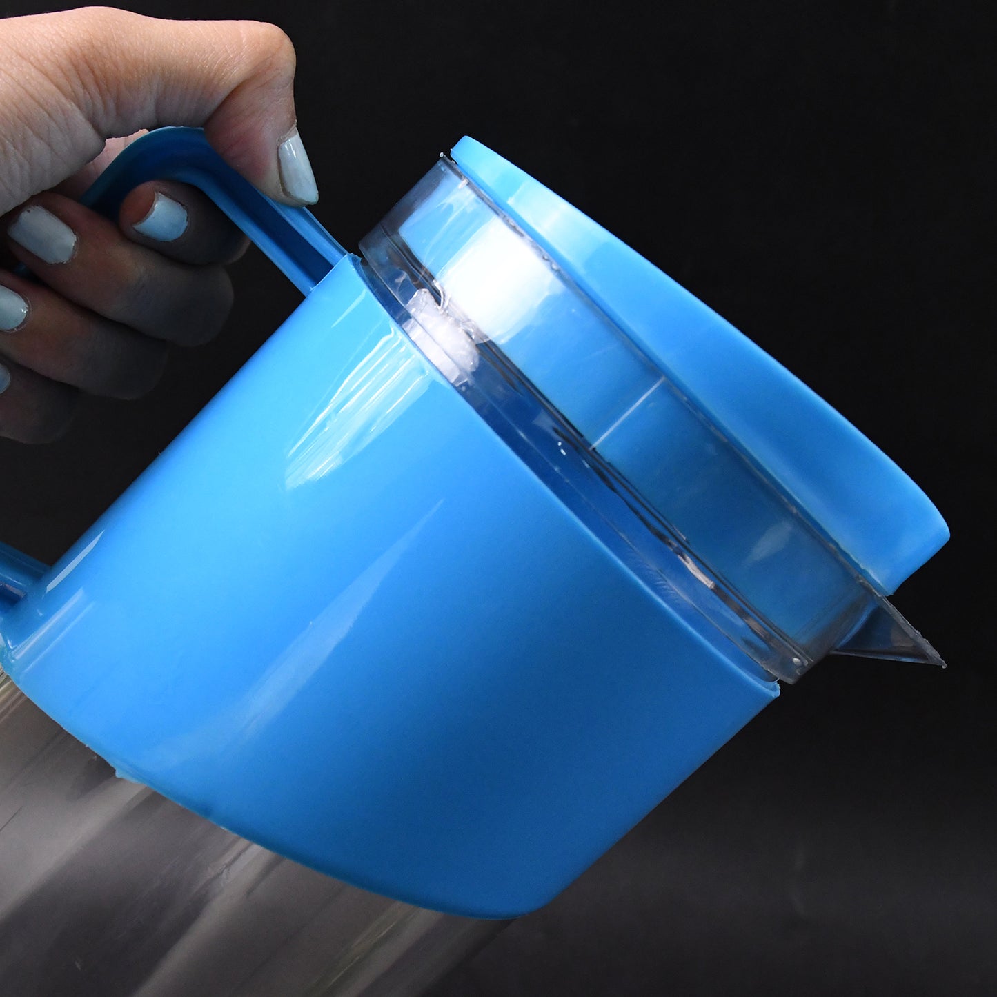 Transparent Stylish Premium Jug With Elegant Handle (2000 Ml Jug Approx 4 Pcs Plastic Glass) - Shop Gharse
