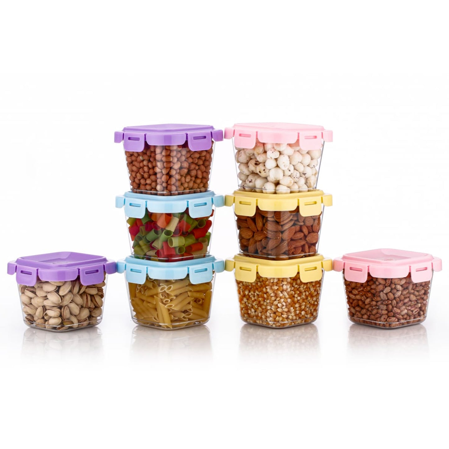 Plastic Food Storage Containers With Lid (4 Pcs Set 500 Ml) - Shop Gharse