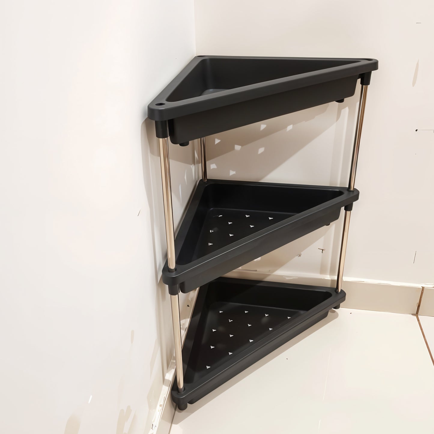3-layer Multipurpose Plastic Corner Storage Rack - Shop Gharse