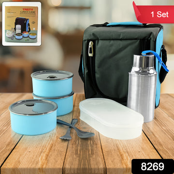Tasty Lunch Case Set With Insulated Carry Bag - Shop Gharse