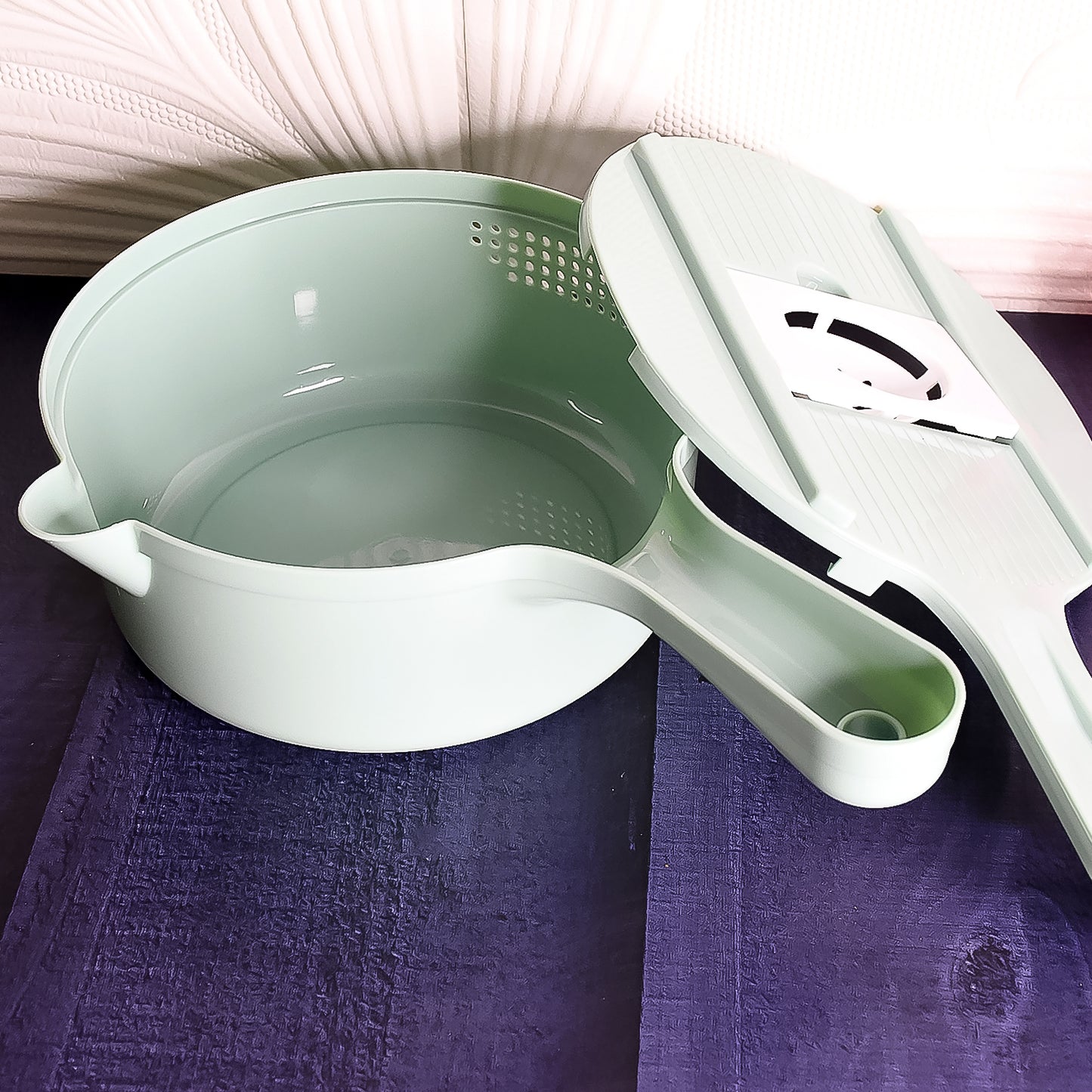 Vegetable Choppers With Drain Basket 6 In 1 Vegetable Slicer Blades (1 Set) - Shop Gharse