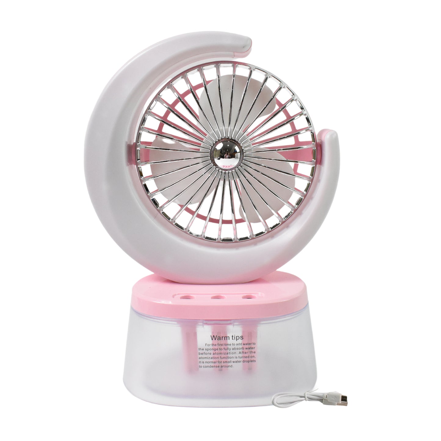 Desktop Fan - Camping Fan With Led Light Portable Humidifying Fan (1 Pc Plug Play Fan) - Shop Gharse