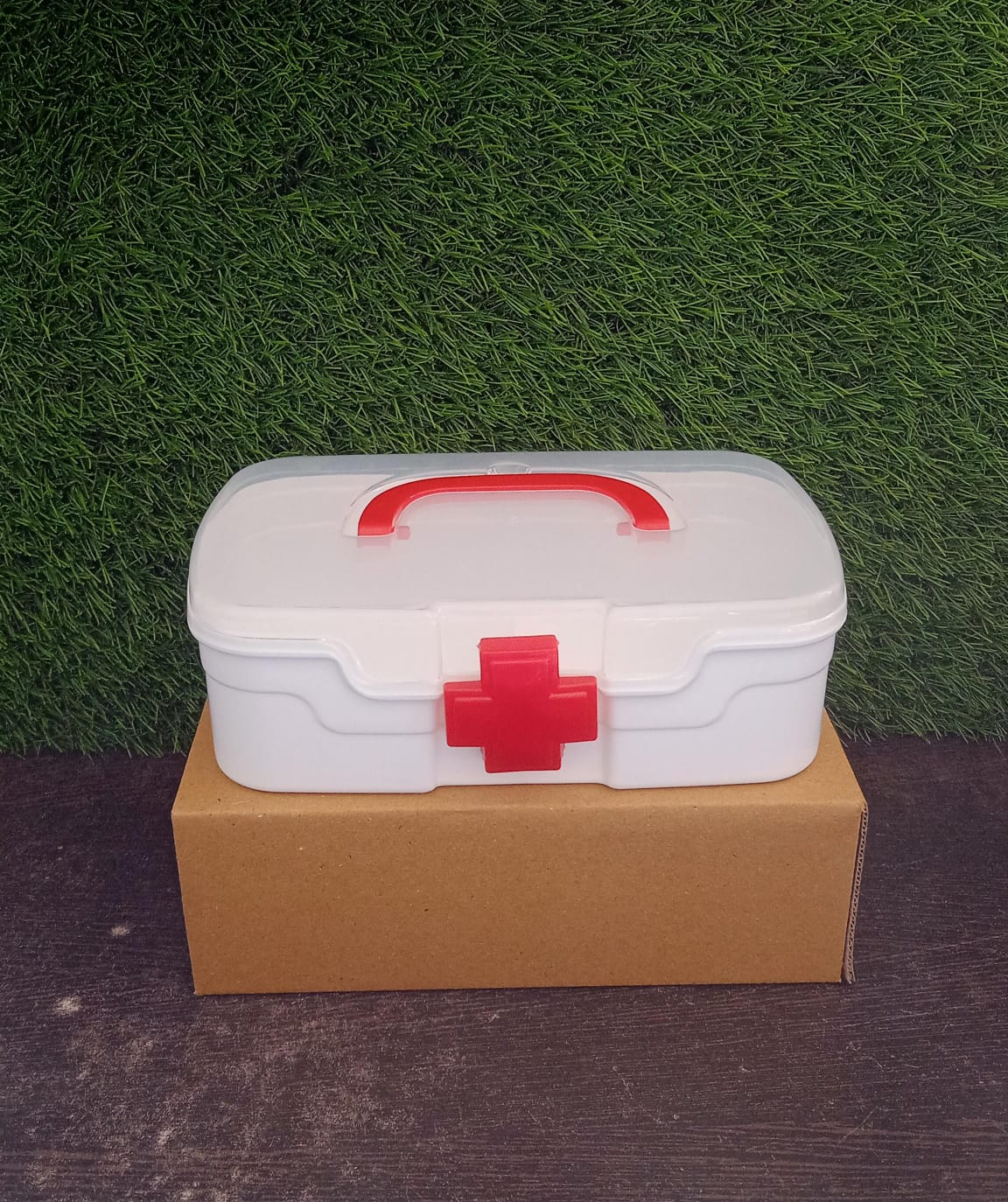12734 Medical Box 1 Piece Indoor Outdoor Medical Utility Medicine Storage Box Detachable Tray Medical Box Multi Purpose Regular Medicine First Aid Box With Handle Transparent Lid - Shop Gharse