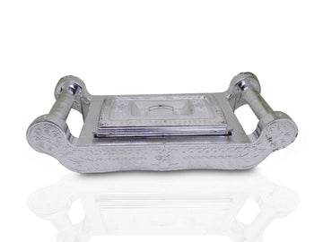 2091 Multipurpose 4 Section Royal Design Silver Storagegift Box - Shop Gharse