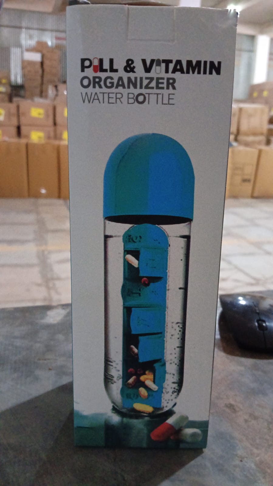 12911 Pill Vitamin Bottle Water Bottle Multi Functional Use For Traveling Outdoor Use Water Bottle Travelling Kit Summer Special Bottle (600 Ml Mix Color ) - Shop Gharse