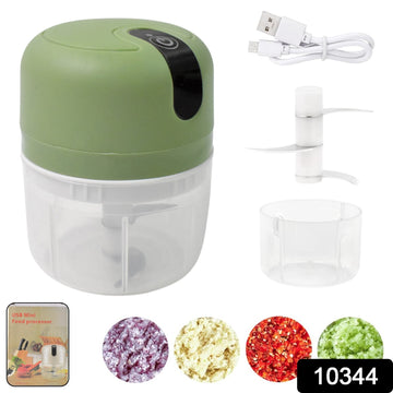 Wireless Usb Rechargeable Mini Electric Garlic Machine Chopper 3 Blades (250ml)