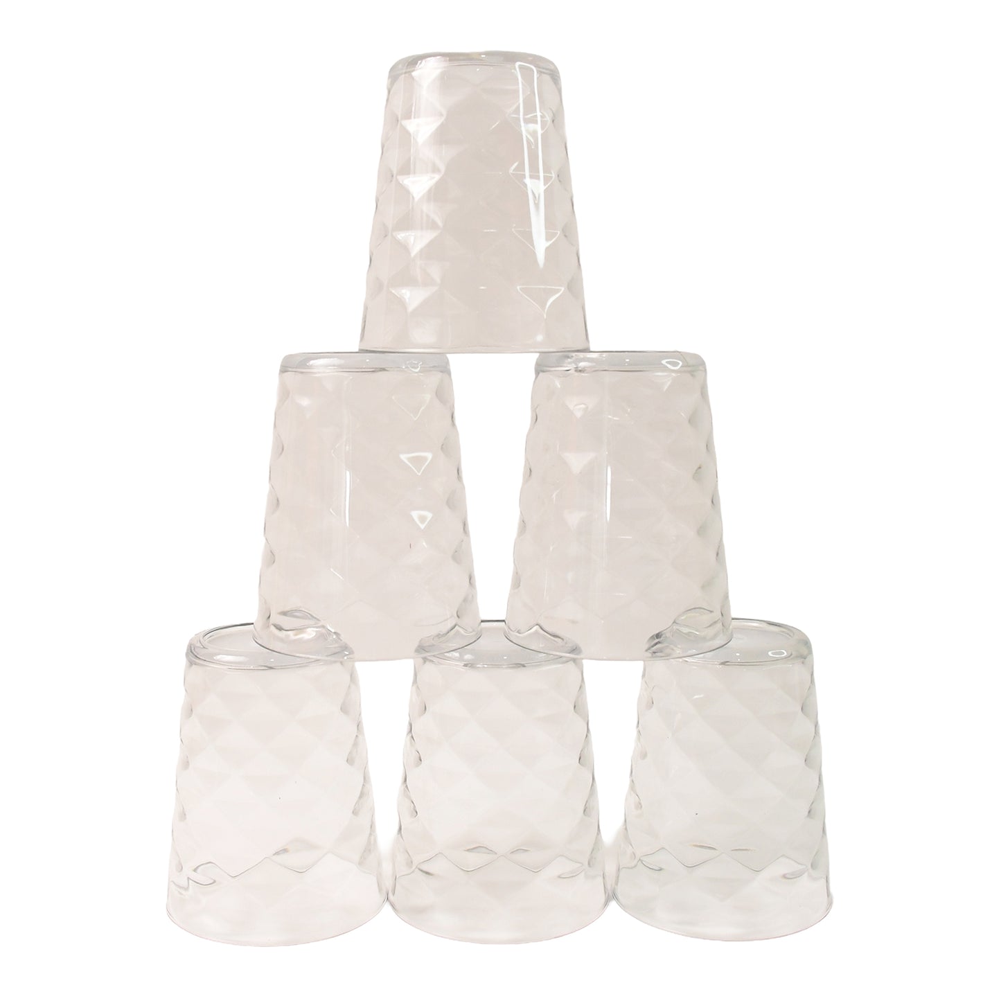 Apex Pyramid Design Unbreakable Plastic Glass 300 Ml - Shop Gharse