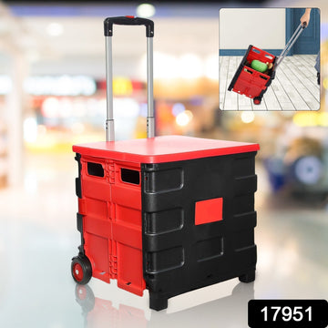 Foldable Shopping Grocery Trolley Cart Travel Portable Food Basket (1 Pc) - Shop Gharse