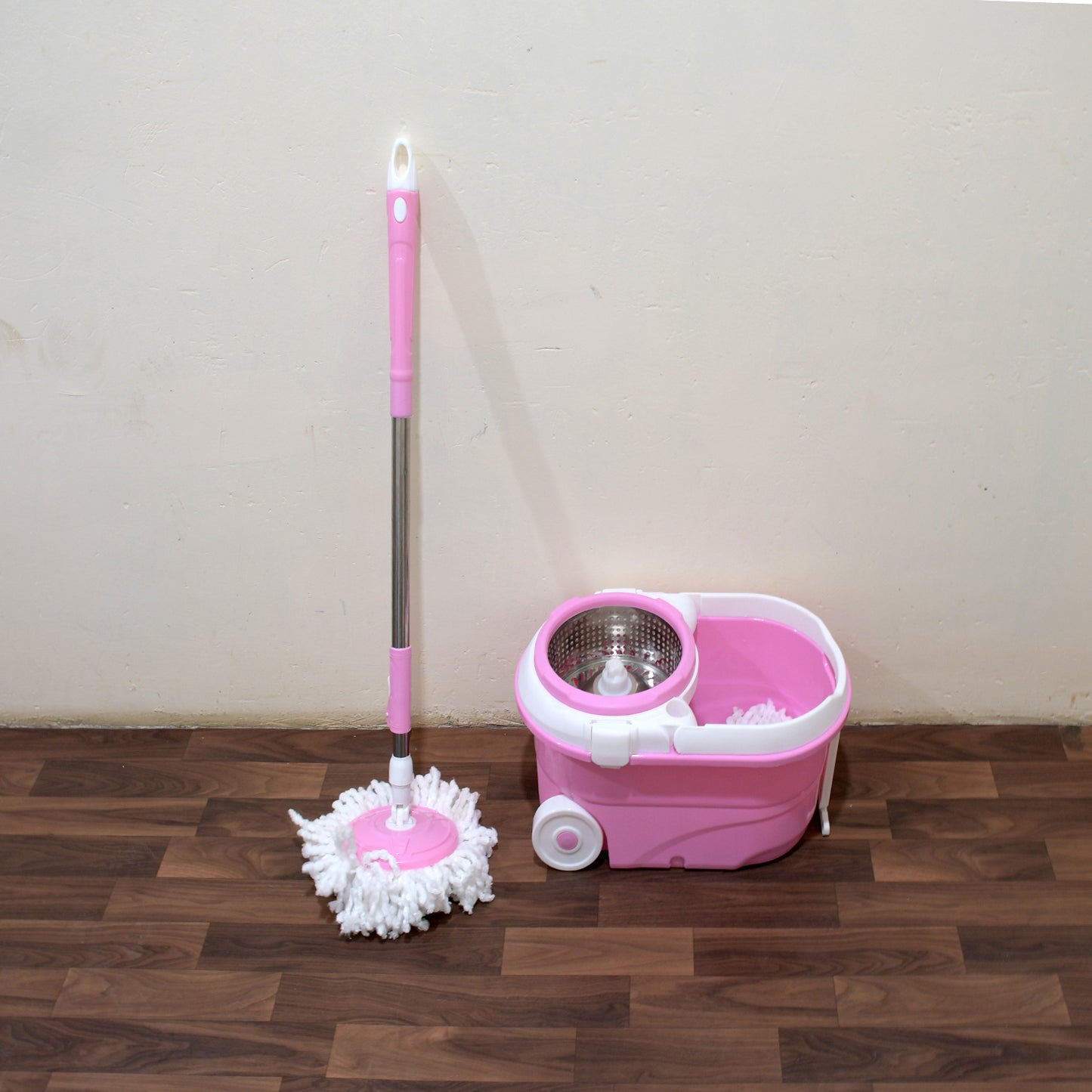 4105 Mop With Bucket For Floor Cleaning With Steel Spin Mop For Floor Cleaning Floor Cleaner Mop Spin Mop Magic Mop Mop Stick Spin Mop Set With Bucket Household Office Cleaning Tool Mop - Shop Gharse