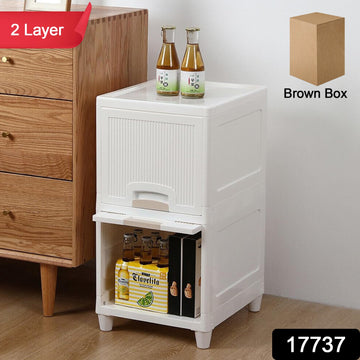 Multipurpose Storage Cabinet Storage Solutions Plastic Drawers Multi Layer Wardrobe Storage Drawers Foldable Multipurpose Drawer Units For Kitchen Bathroom Bedroom Cloth (2 Layer)