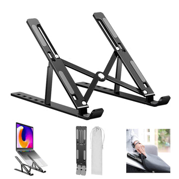 1320 Adjustable Laptop Stand Holder With Built-in Foldable Legs And High Quality Fibre - Shop Gharse