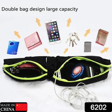 6202 Running Hiking Jogging Walking Reflective Waterproof Waist Bag Compatible Belt Bag
