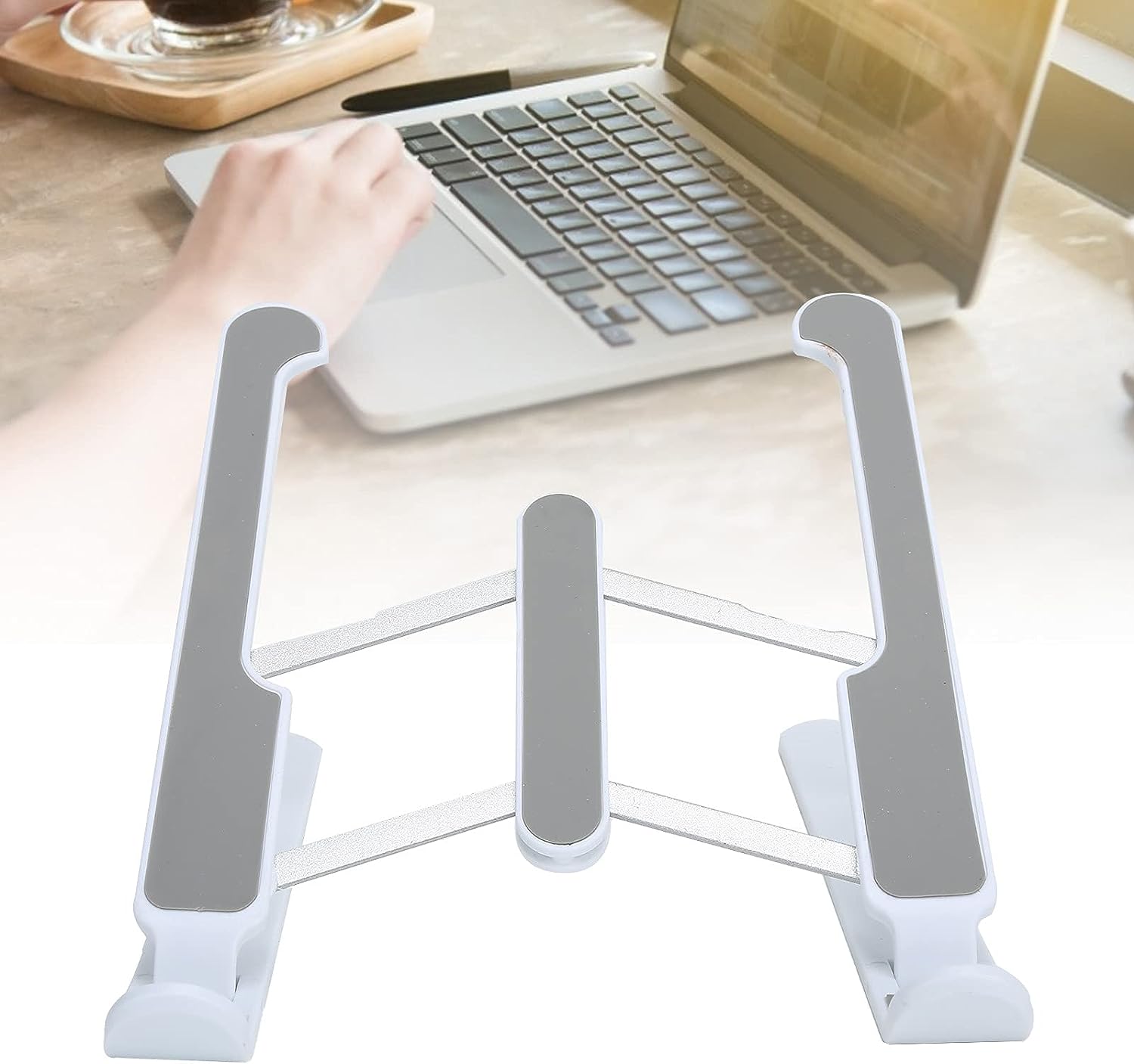 7240 Adjustable Laptop Stand Holder With Built-in Foldable Legs And High Quality Fibre - Shop Gharse