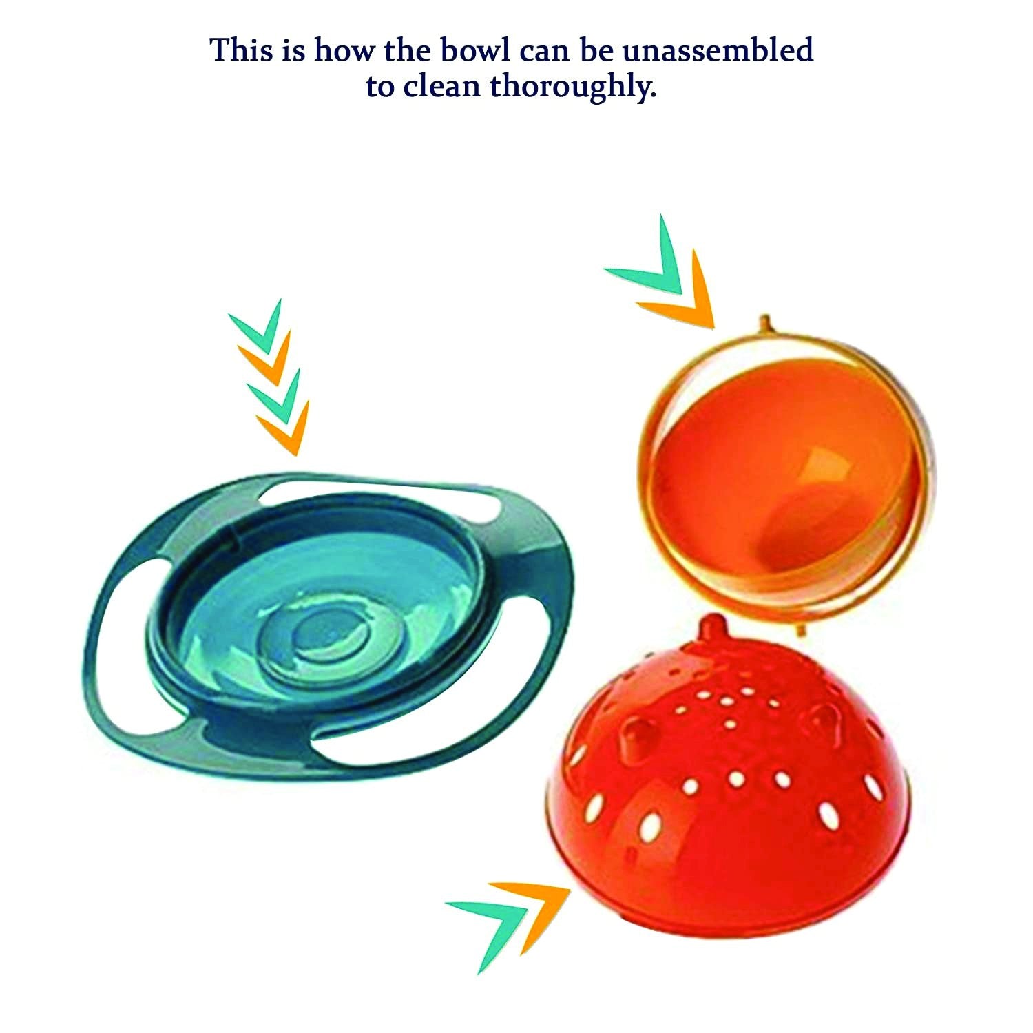 0617 Portable Non Spill Feeding Toddler Gyro Bowl 360 Degree Rotating Dish - Shop Gharse