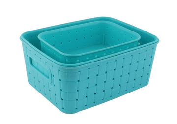 062 Smart Baskets For Storage(Set Of 3) Sky Blue - Shop Gharse