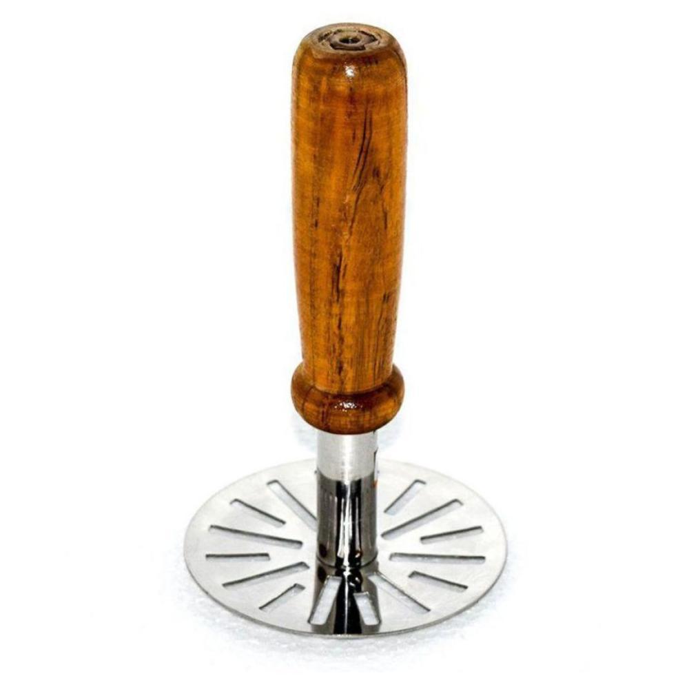 064 Stainless Steel Potato Masher Pav Bhaji Masher With Wooden Handle - Shop Gharse