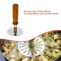 064 Stainless Steel Potato Masher Pav Bhaji Masher With Wooden Handle - Shop Gharse