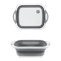 098 Foldable Chopping Board Dish Rack Washing Bowl  Draining Basket 3in1 Multi-function - Shop Gharse