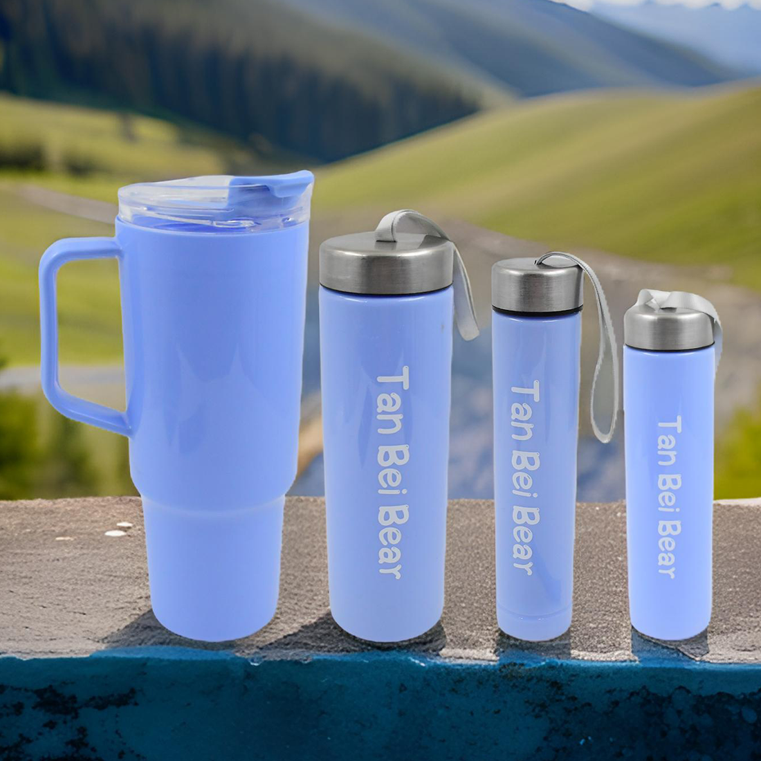 Plastic Water Bottle 3 Different Size Bottle  1 Pc Tumbler With Straw (4 Pc Set) - Shop Gharse