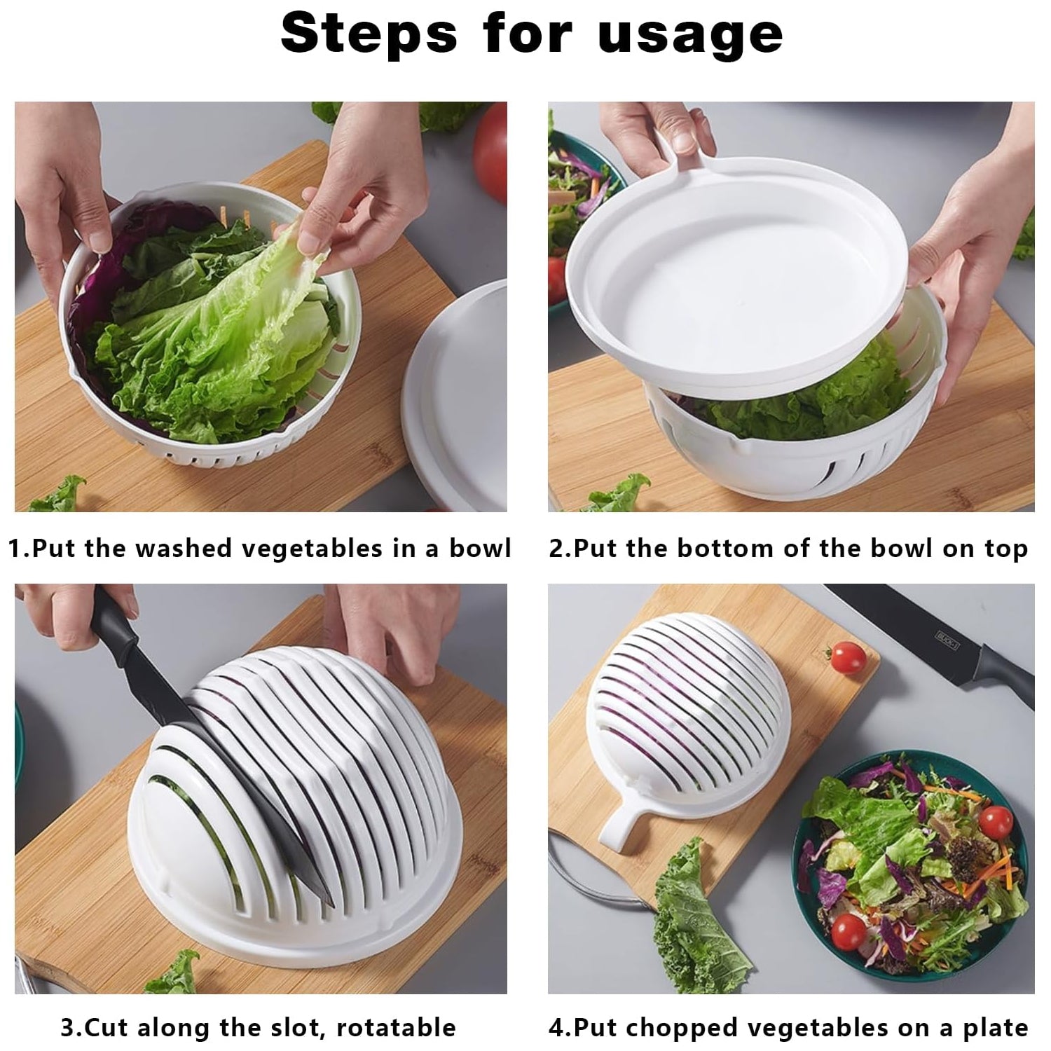 Plastic 60 Seconds Salad Cutter Salad Maker Salad Bow  (1 Pc) - Shop Gharse