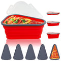 10026 Reusable Pizza Storage Containers With 5 Microwavable Serving Trays Silicone Container Expandable  Adjustable For Packing Pizza At Home  Outdoor - Shop Gharse