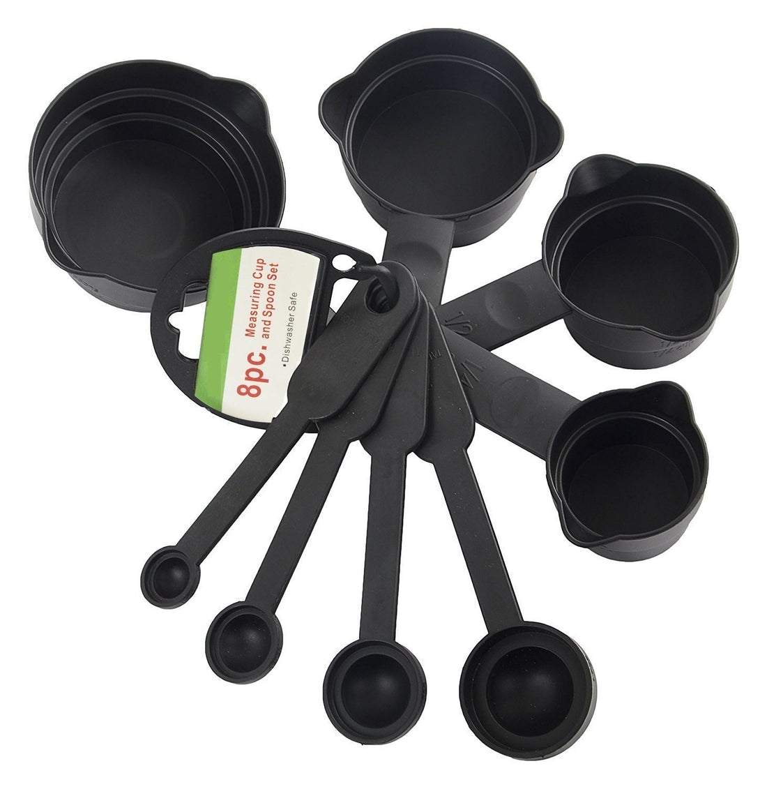 106 Plastic Measuring Cups And Spoons (8 Pcs Black) - Shop Gharse