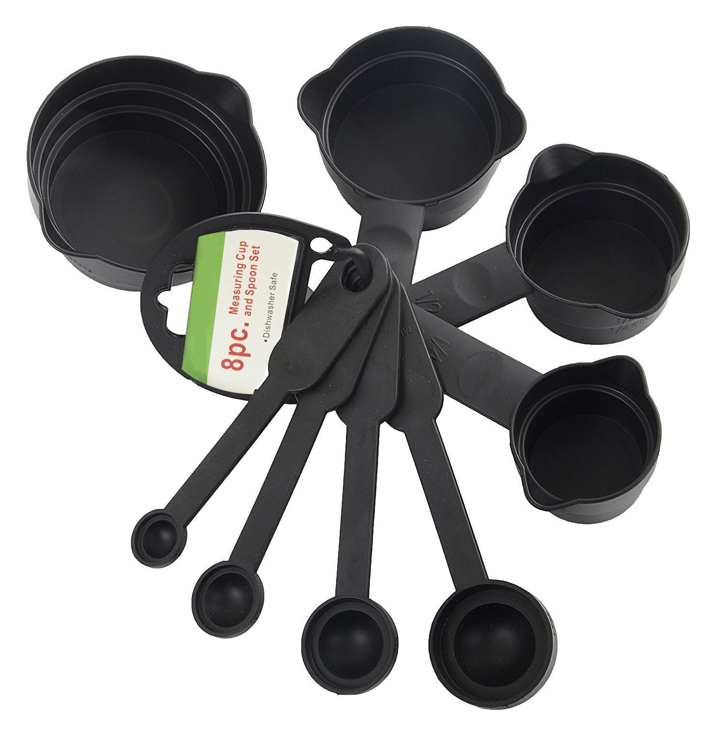 106 Plastic Measuring Cups And Spoons (8 Pcs Black) - Shop Gharse