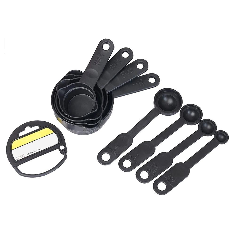 106 Plastic Measuring Cups And Spoons (8 Pcs Black) - Shop Gharse