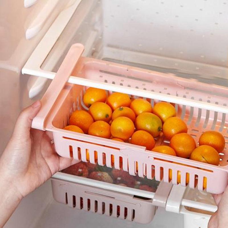 113 Adjustable Fridge Storage Basket Fridge Racks Tray Sliding Storage Racks (4 Pc Set) - Shop Gharse