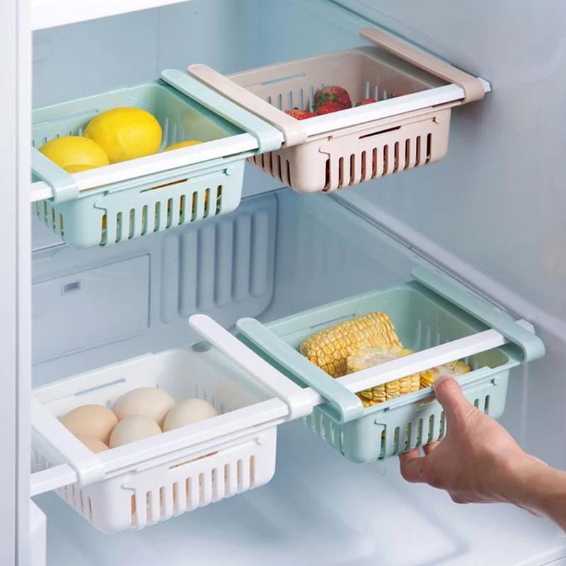 113 Adjustable Fridge Storage Basket Fridge Racks Tray Sliding Storage Racks (4 Pc Set) - Shop Gharse
