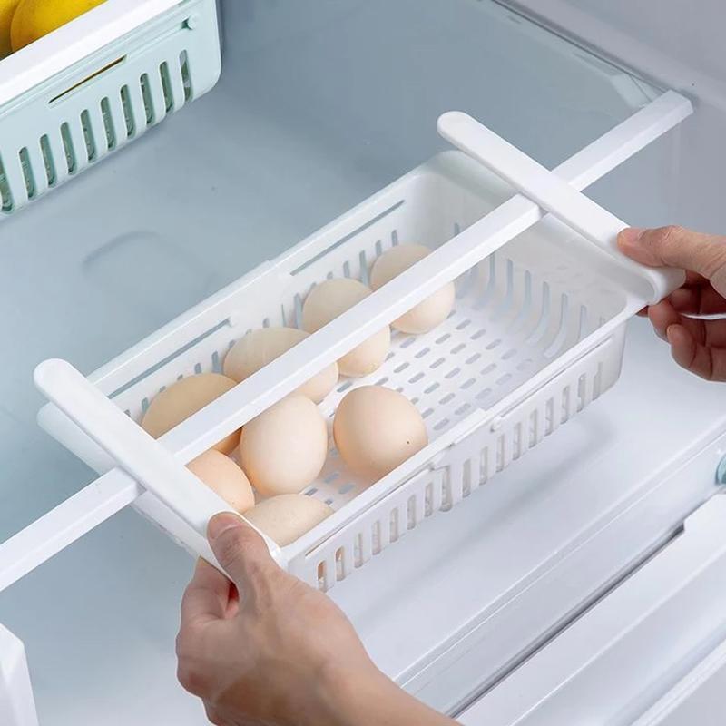 113 Adjustable Fridge Storage Basket Fridge Racks Tray Sliding Storage Racks (4 Pc Set) - Shop Gharse