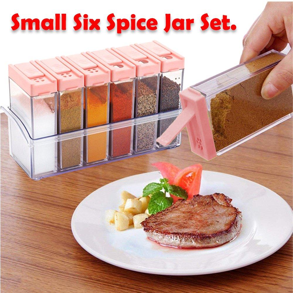 122 Plastic Spice Jars (6 Pcs 14x22x8cm Multicolour) - Shop Gharse