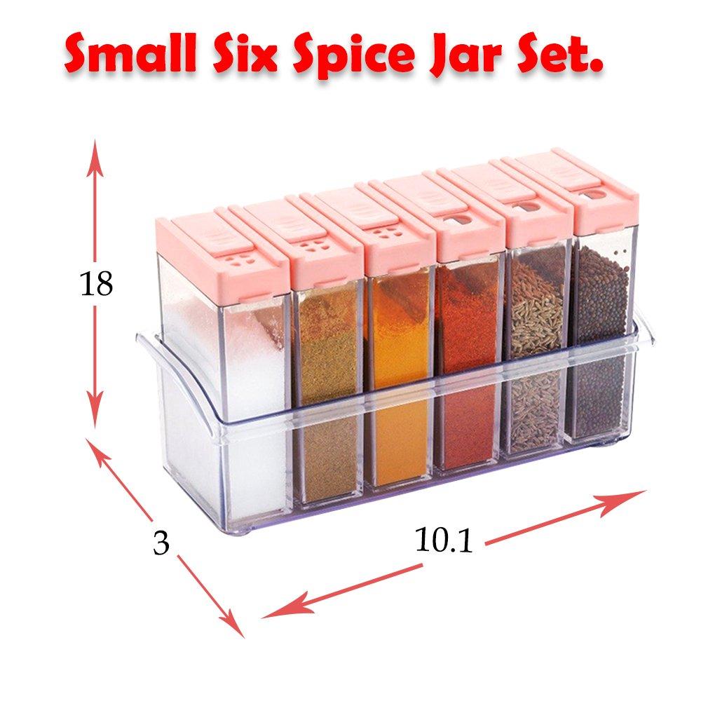122 Plastic Spice Jars (6 Pcs 14x22x8cm Multicolour) - Shop Gharse