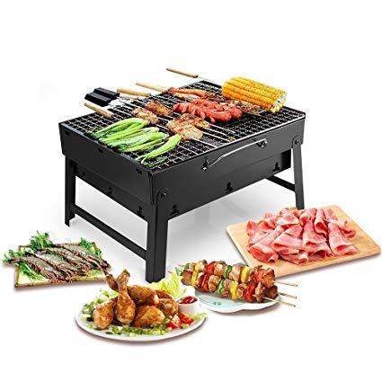 126 Folding Barbeque Charcoal Grill Oven (Black Carbon Steel) - Shop Gharse