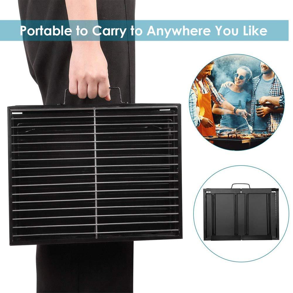 126 Folding Barbeque Charcoal Grill Oven (Black Carbon Steel) - Shop Gharse