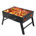 126 Folding Barbeque Charcoal Grill Oven (Black Carbon Steel) - Shop Gharse