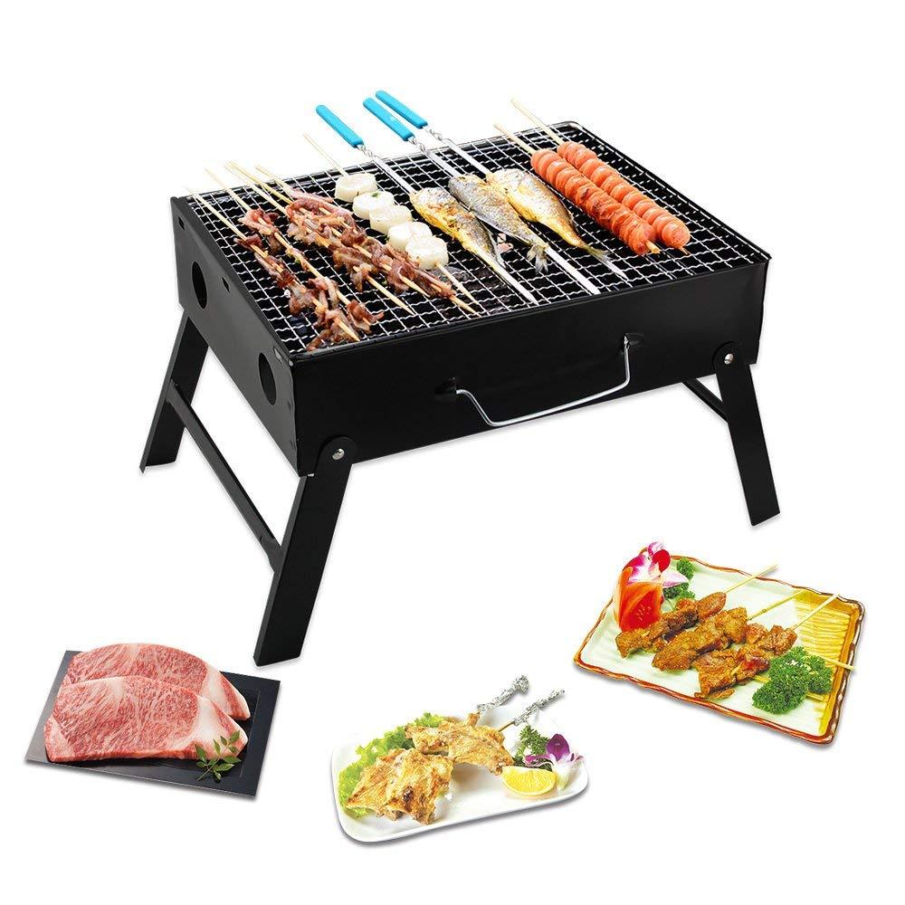 126 Folding Barbeque Charcoal Grill Oven (Black Carbon Steel) - Shop Gharse