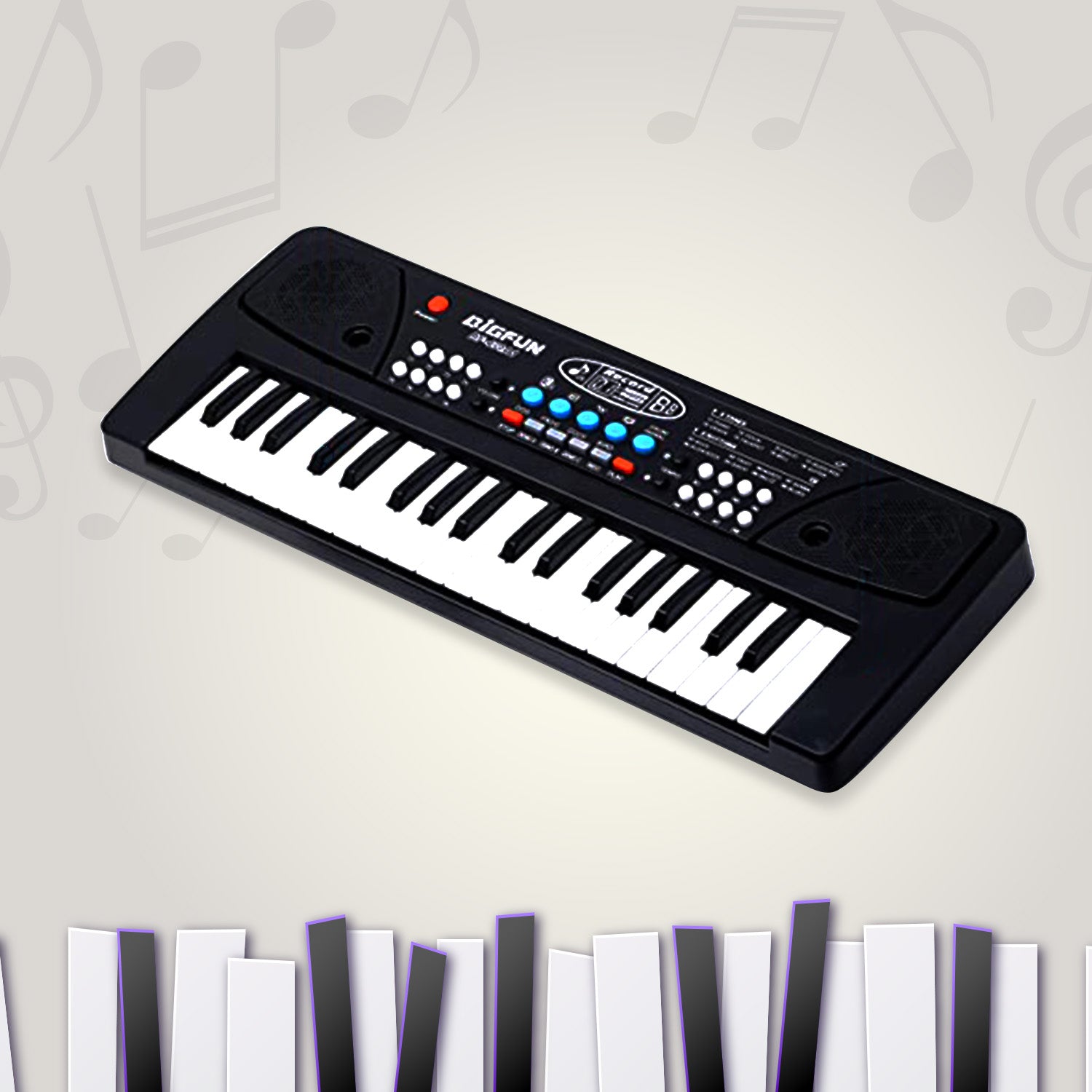 4515 Piano Musical Keyboard With Mic 37 Music Key Keyboard For Kids Toy - Shop Gharse