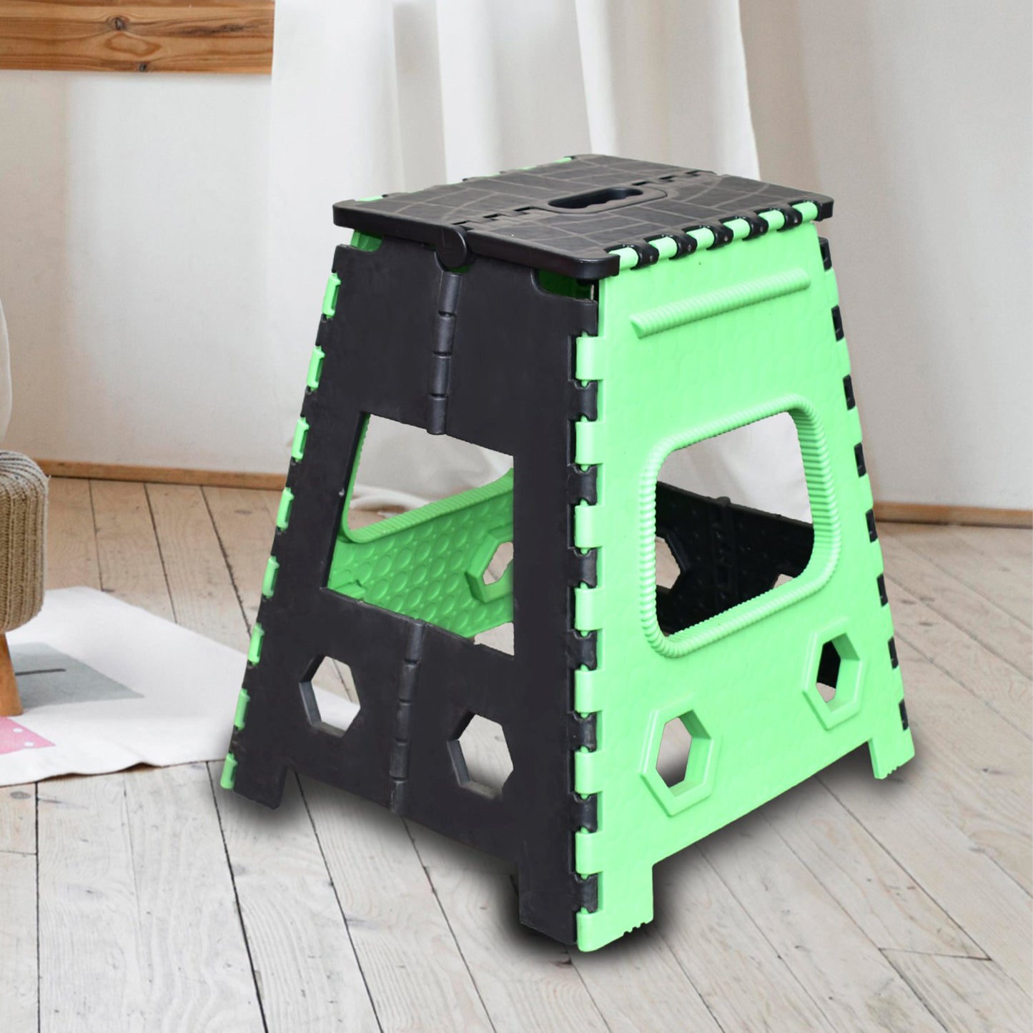 7050 1pc 18inch Folding Stool For Adults And Kids Also For Kitchen Stepping With (Brown Box) - Shop Gharse