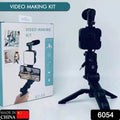 6054 Vlogging Kit For Video Making With Mic Mini Tripod Stand Led Light  Phone Holder Clip For Making Videos - Shop Gharse