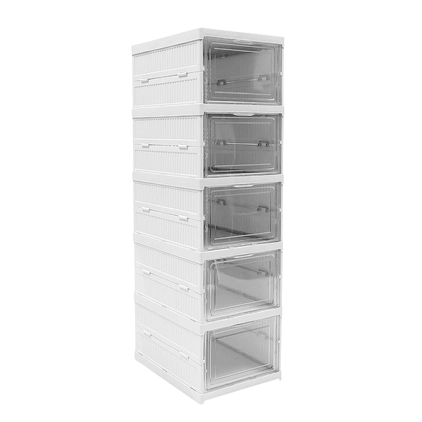 Stackable Multifunctional Storage For Clothes Foldable Drawer Shelf Basket Utility Cart Rack Storage Organizer Cart For Kitchen Pantry Closet Bedroom Bathroom Laundry (5 Layer 1 Pc) - Shop Gharse