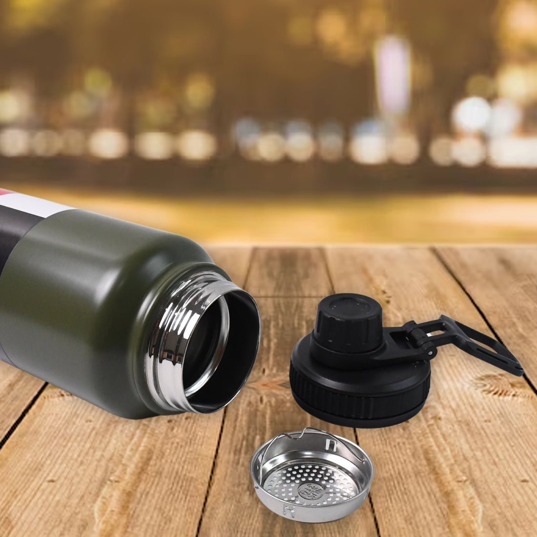 Stainless Steel Double Wall Vacuum-insulated Drink Water Bottle (1000 Ml  Mix Color) - Shop Gharse
