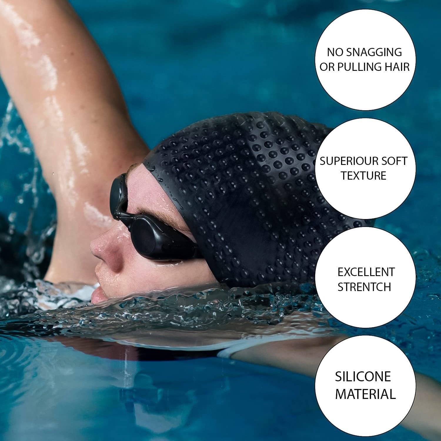 Premium Silicone Waterproof Swimming Cap (1 Pc) - Shop Gharse