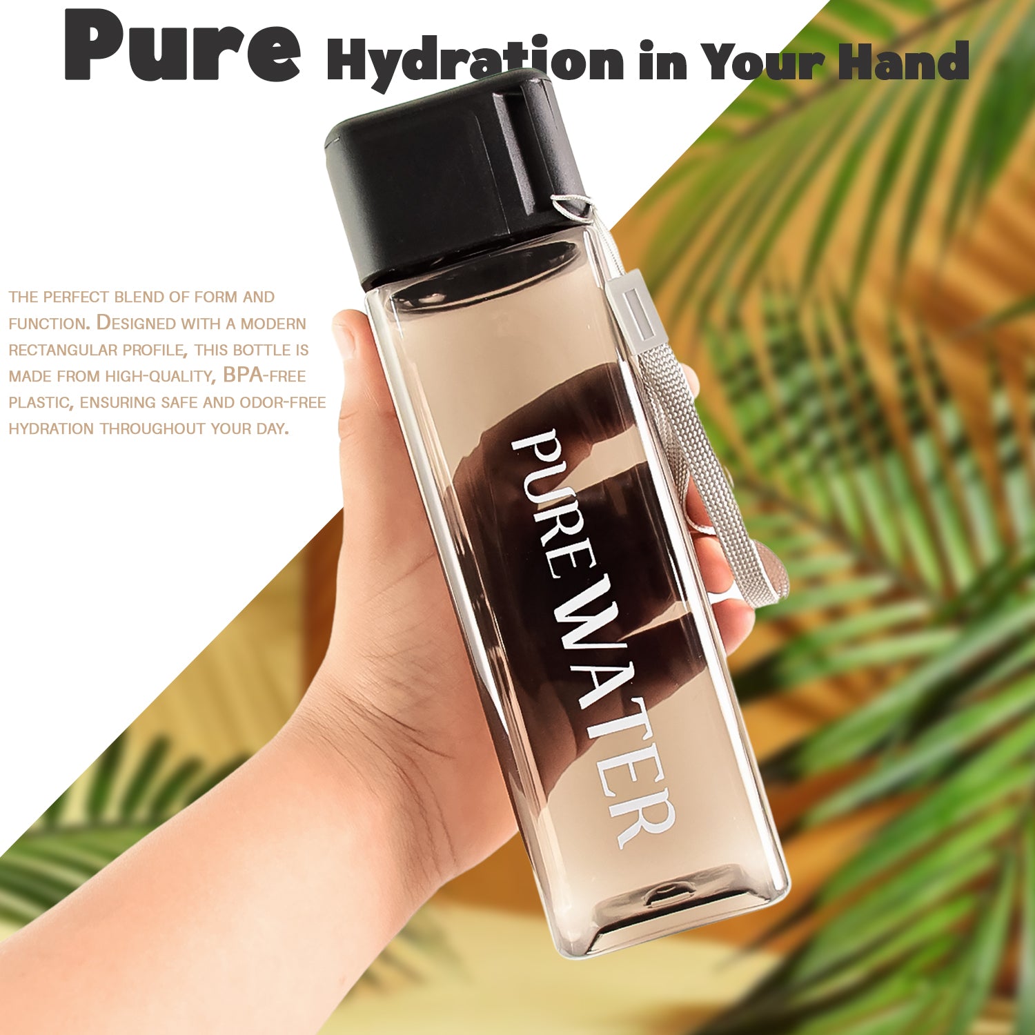 Premium 450ml Square Shape Plastic Water Bottle (1 Pc) - Shop Gharse