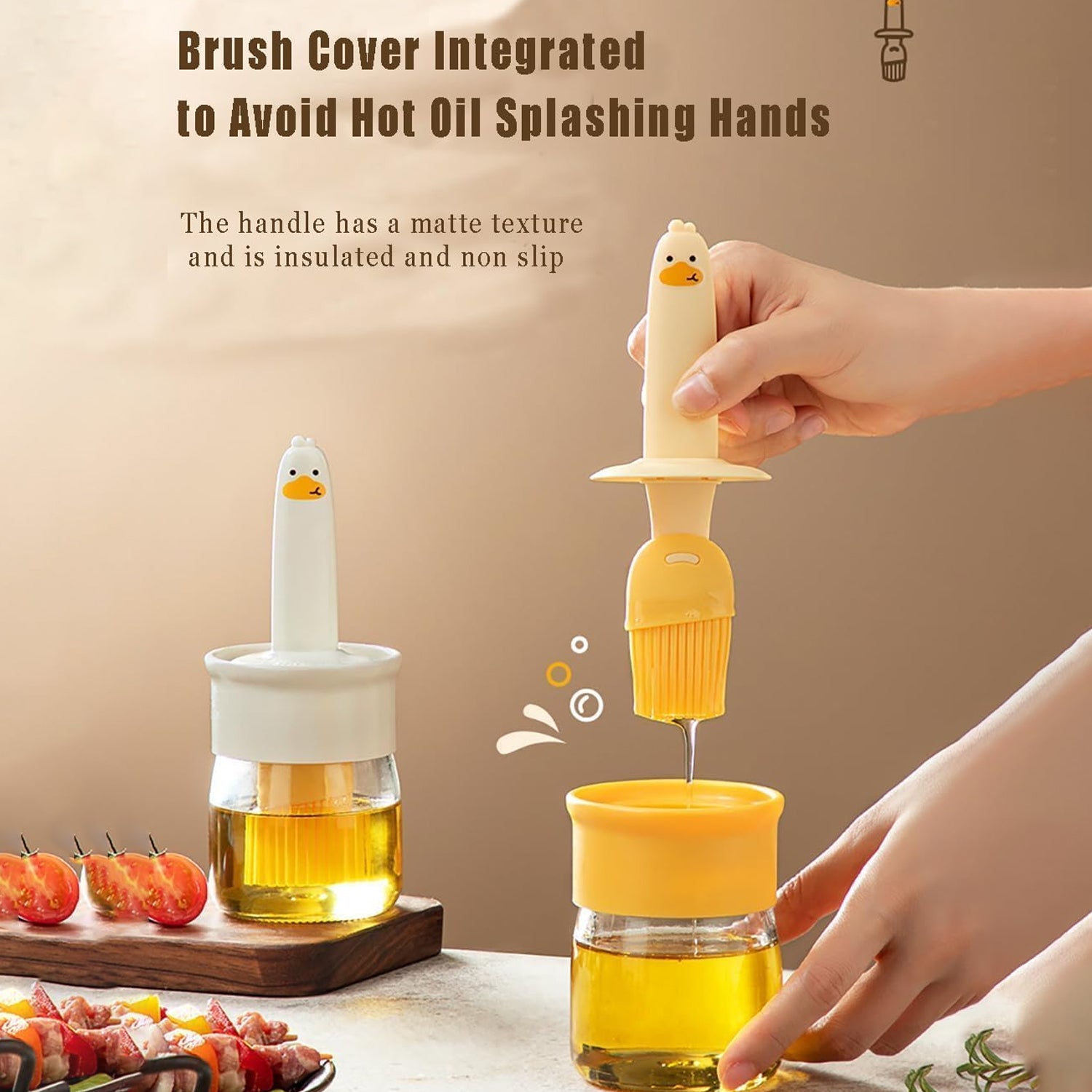 2 In 1 Oil Dispenser Bottle With Silicone Basting Brush (1 Set) - Shop Gharse