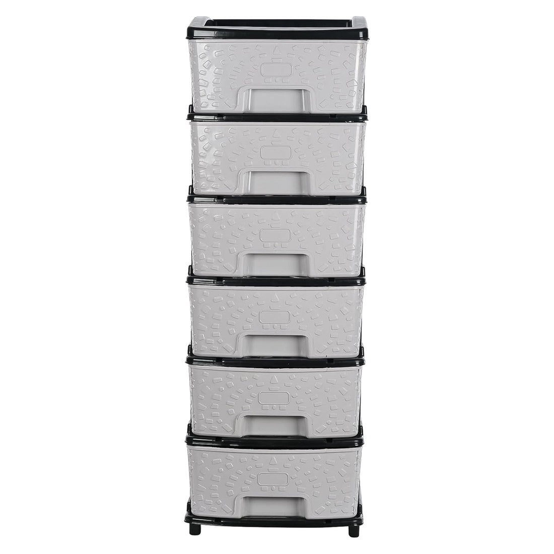 6-layer Heavy-duty Plastic Drawer Organizer Cabinet With Stone Texture Drawers - Shop Gharse