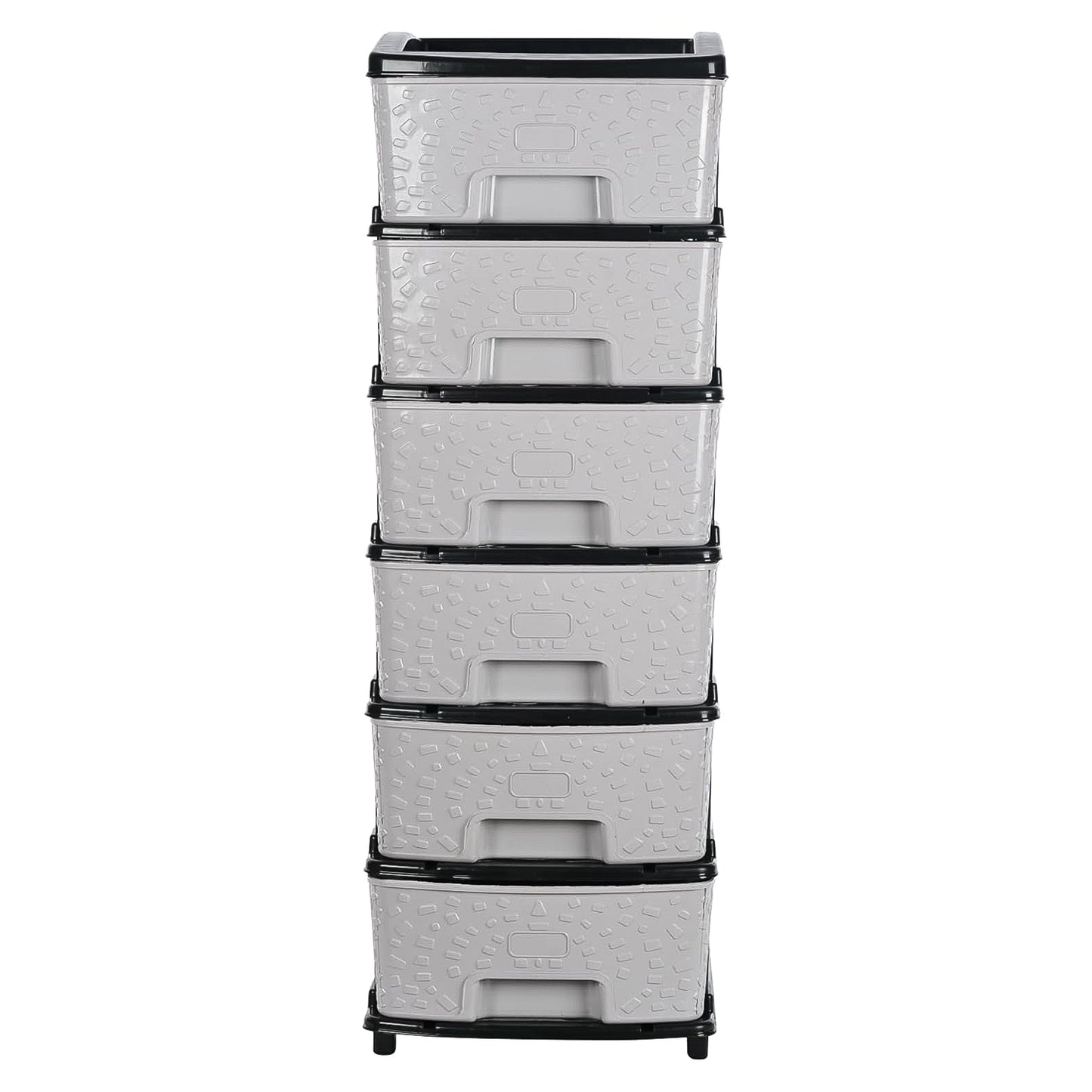 6-layer Heavy-duty Plastic Drawer Organizer Cabinet With Stone Texture Drawers - Shop Gharse