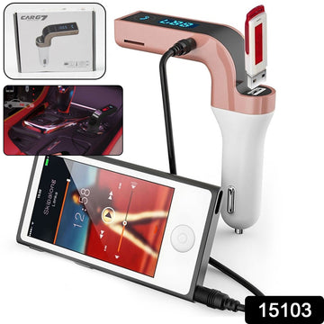 Car G7 With Turbo Charging Lcd Bluetooth Charger Fm Kit Mp3 - Shop Gharse