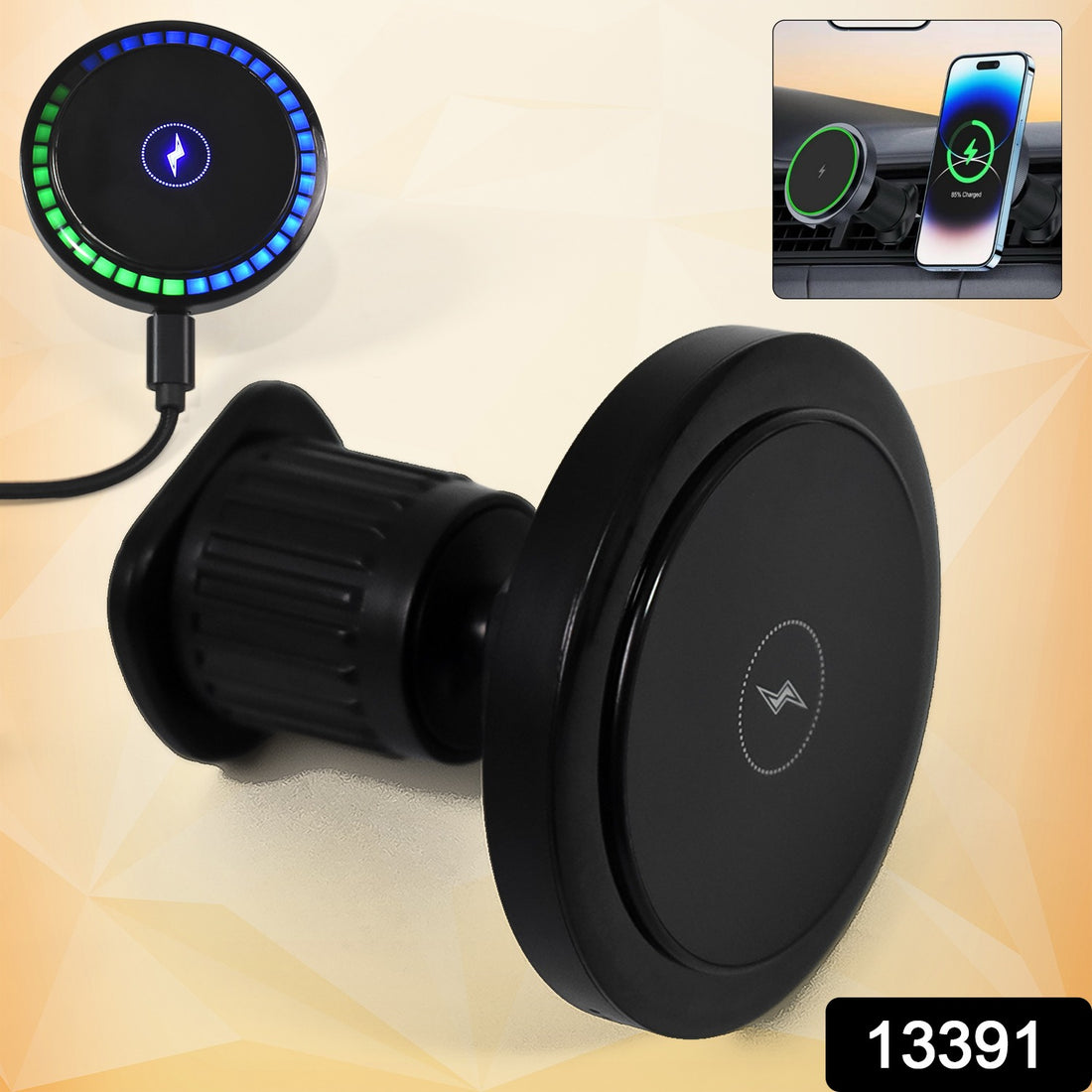 Magnetic Phone Mount Wireless Charger  Music Reactive Lights (1 Set) - Shop Gharse