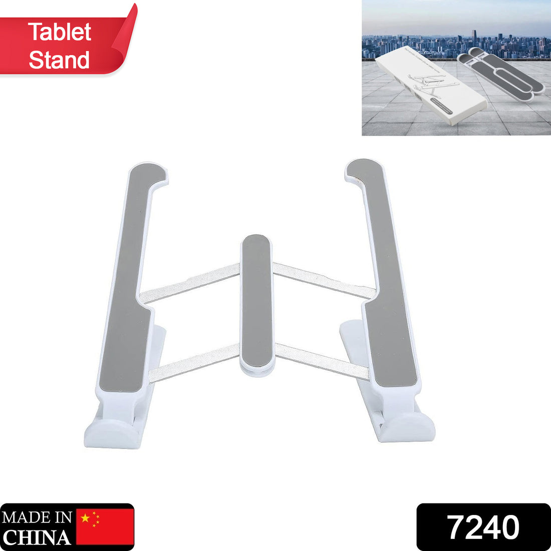 7240 Adjustable Laptop Stand Holder With Built-in Foldable Legs And High Quality Fibre - Shop Gharse